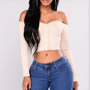 Fashion Nova off the shoulder crop top